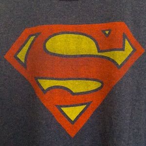 Superman S logo gray M tee shirt